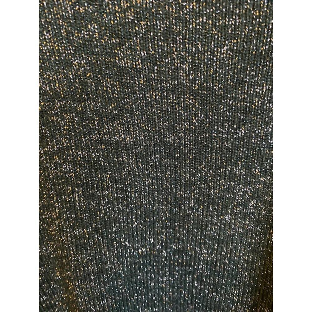 Aqua Rushed Long Sleeve Metallic Sweater Women's XS Green/Siliver Pullover - Picture 6 of 6